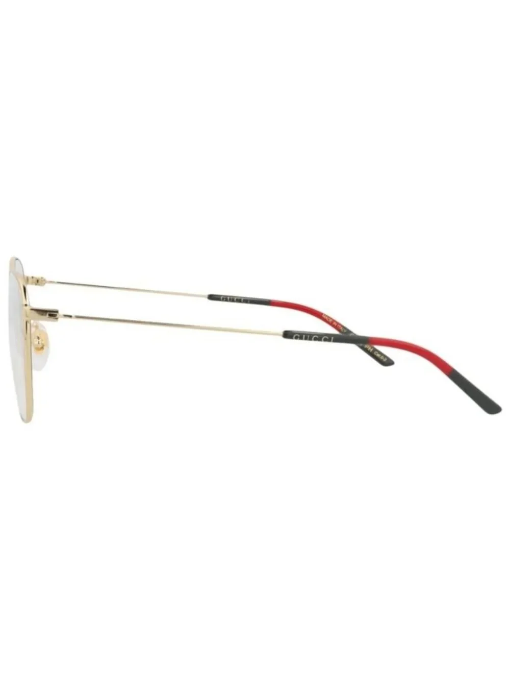 New Gucci Mens Square/Rectangle Gold Gold Transparent Fashion Designer Eyeglasse